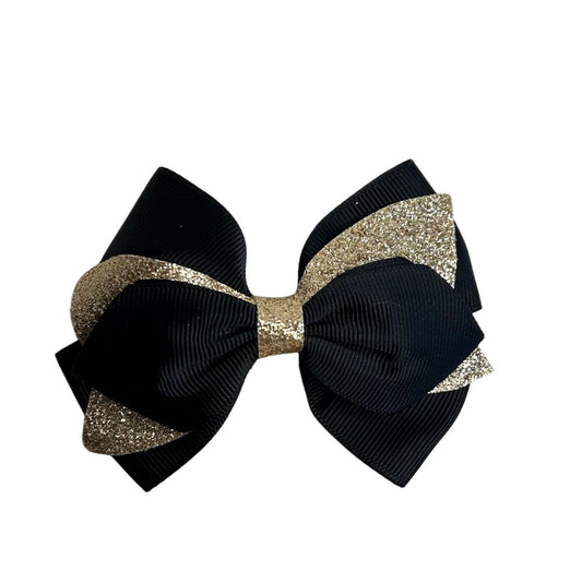 gymnastics bows, black bows, golden bows