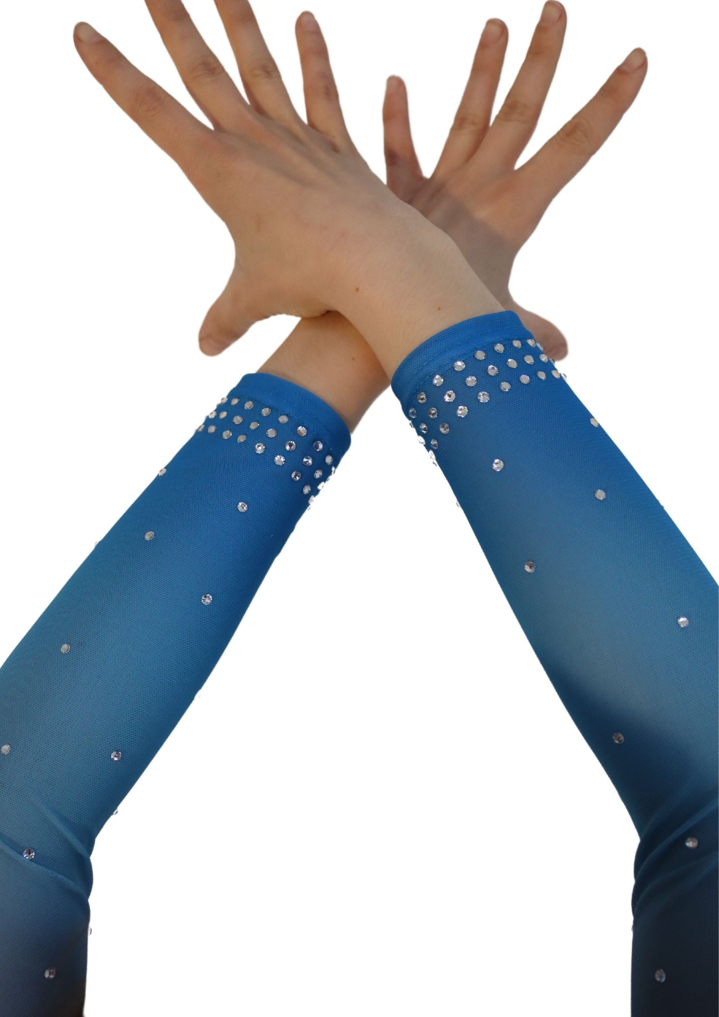 competition leotard, blue leotard, tumbling, long sleeve leotard, rhinestones, shiny leotard