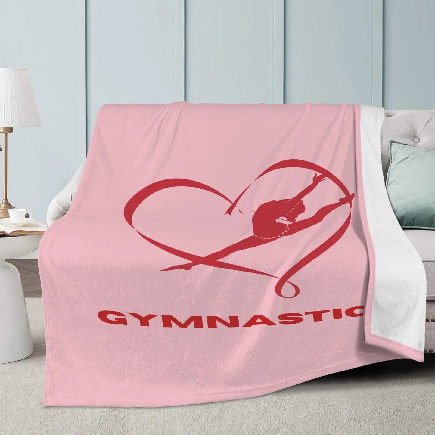 gymnastics blanket, gymnastics fleece, fleece blanket, gymnastics, pink blanket