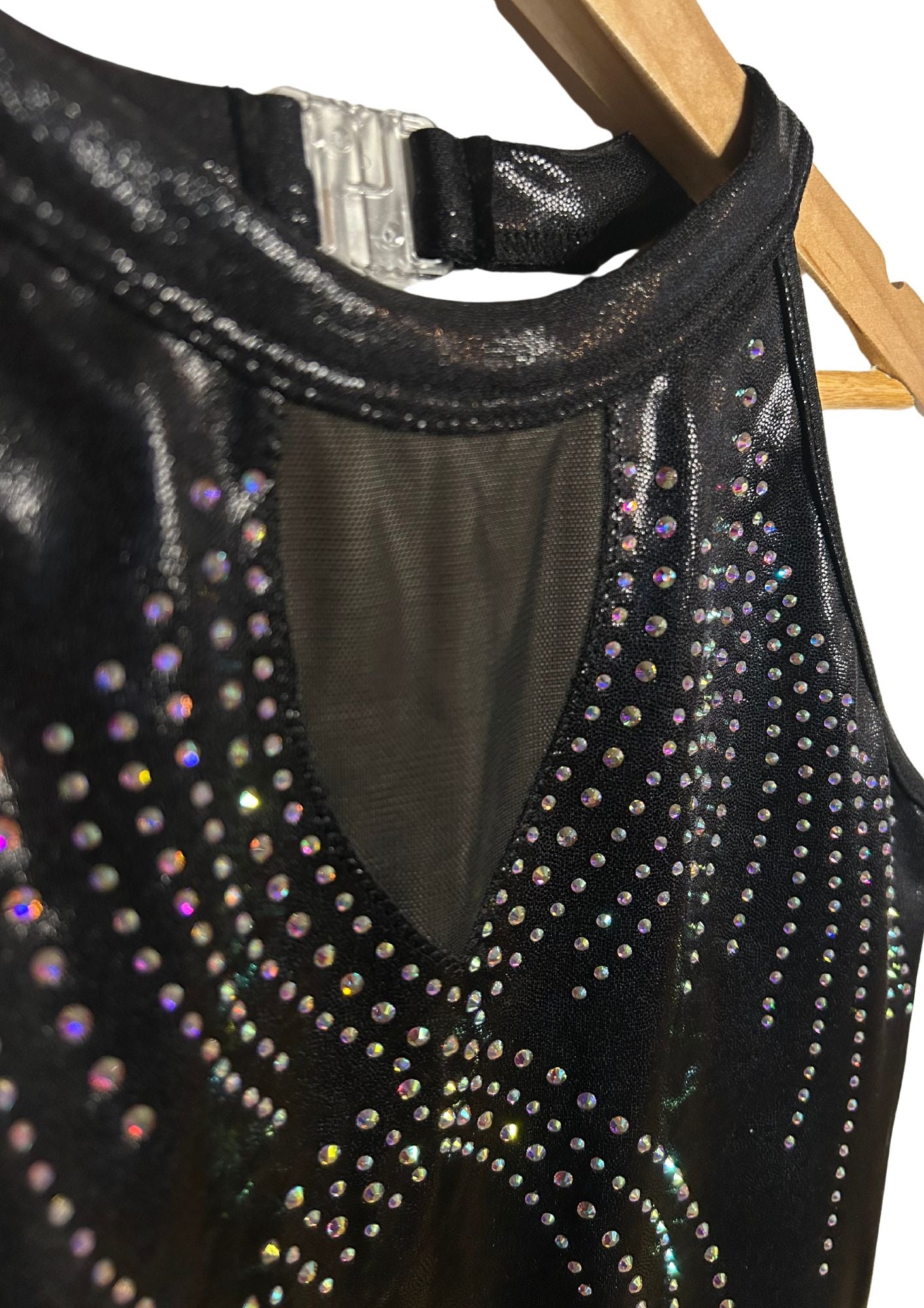 custom leotard, black leotard, Gymzana, long sleeve leotard, rhinestones