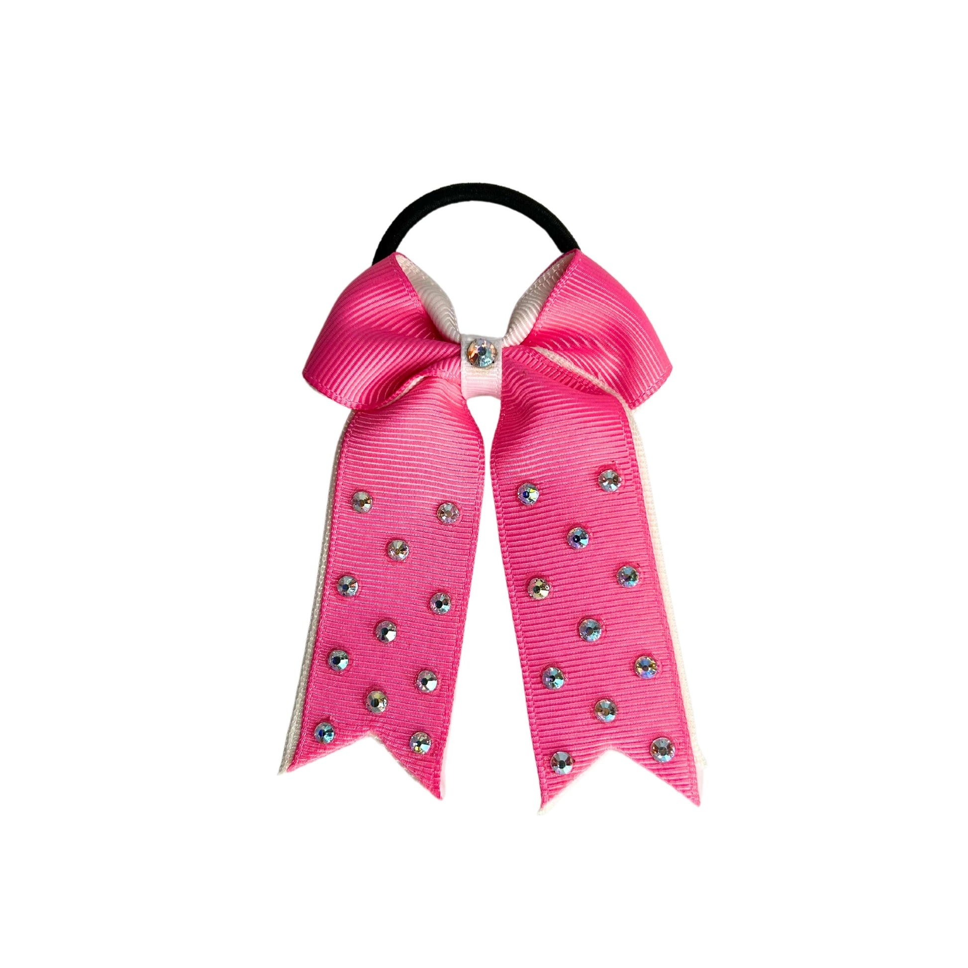gymnastics bows, pink bows, shiny bows, rhinestones