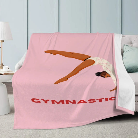 gymnastics blanket, gymnastics fleece, fleece blanket, gymnastics, pink blanket