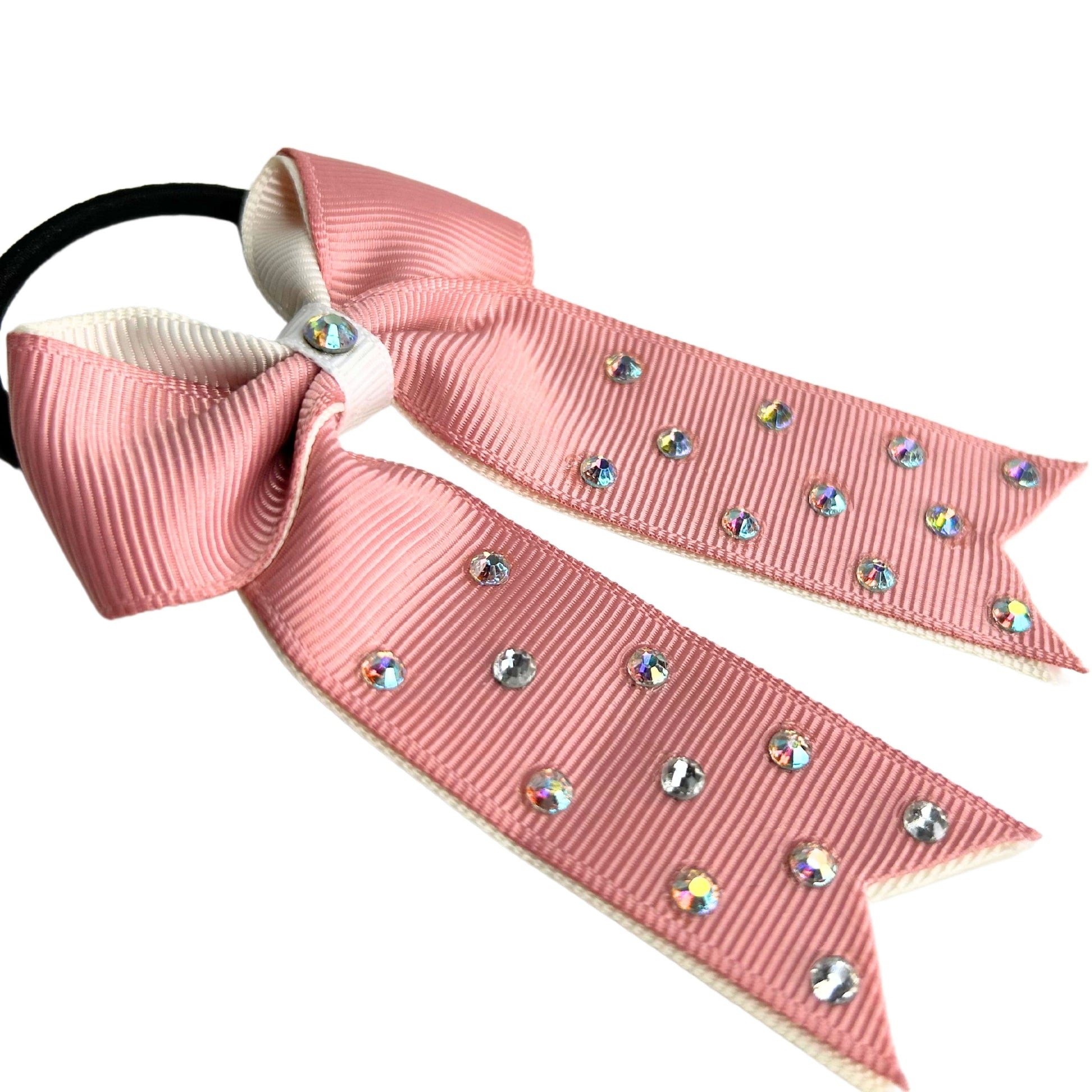 gymnastics bows, pink bows, shiny bows, rhinestones