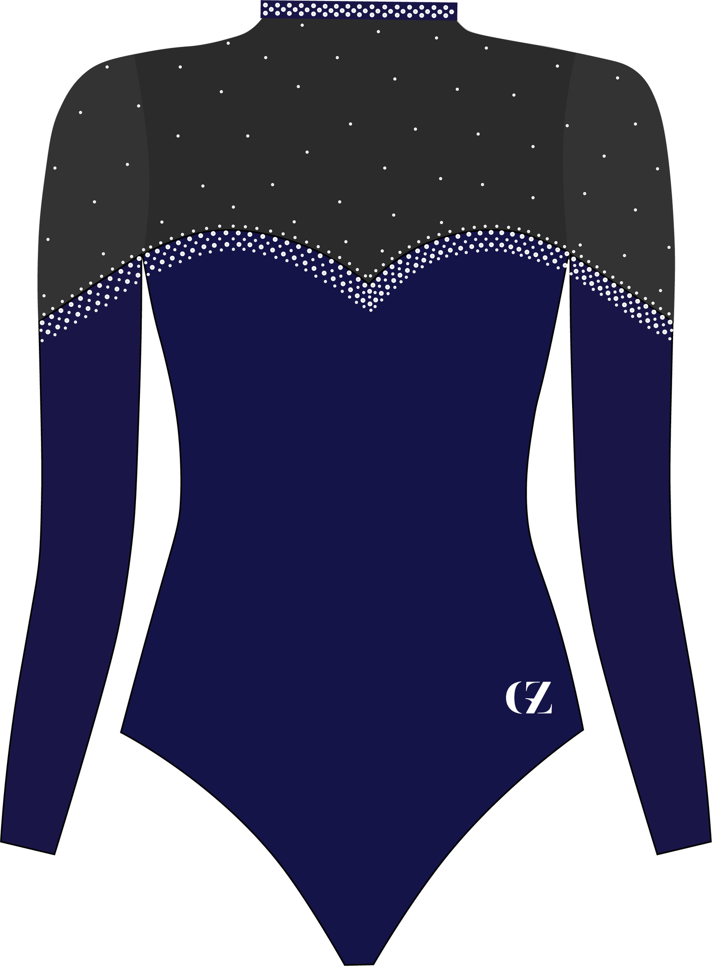 long sleeves leotard for gymnastics competitions