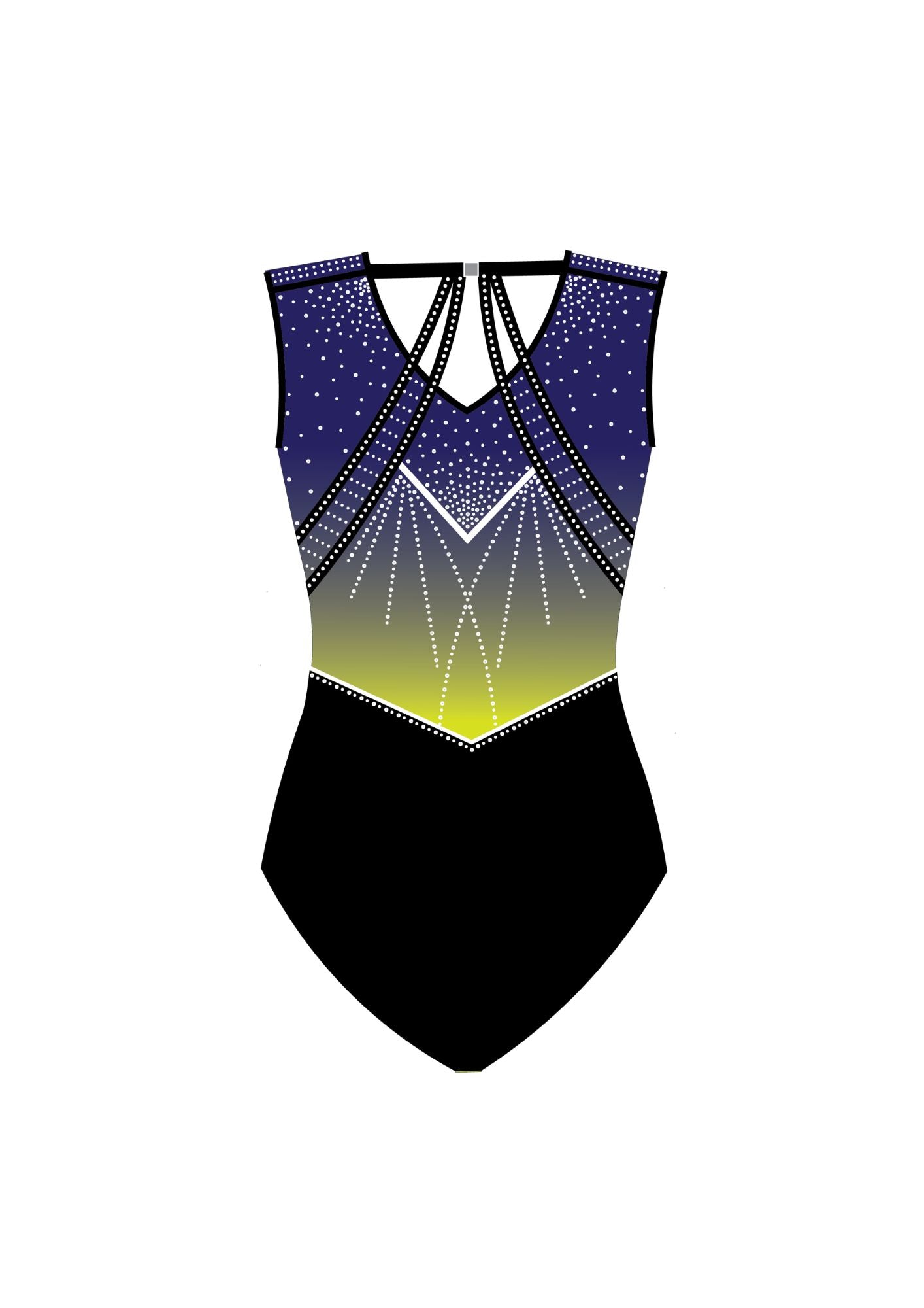 gymnastics leotard for girl, blue and green gradient, perfect for gymnasts in trainings and competitions