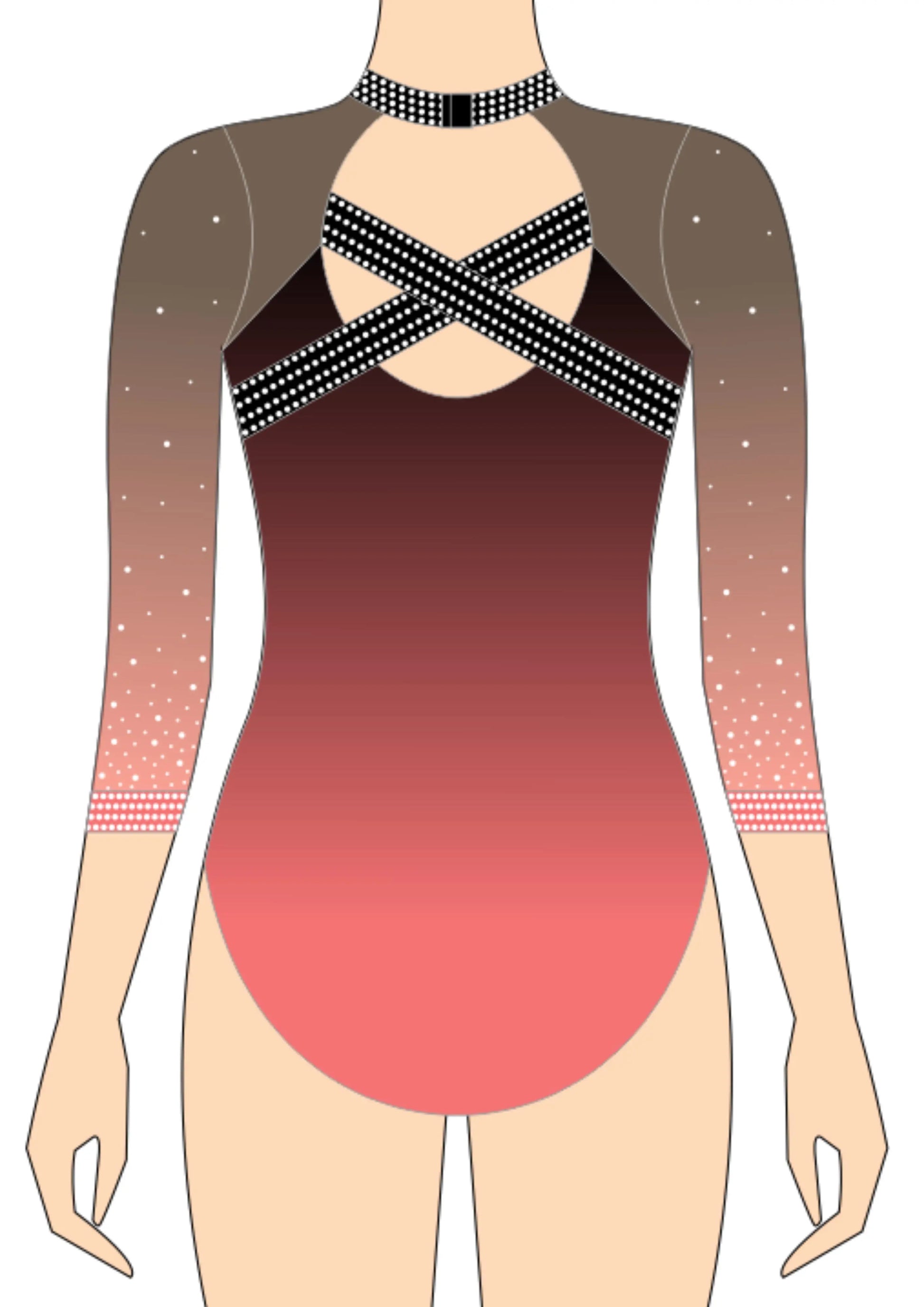 custom leotard, red leotard, white leotard, long sleeve leotard, rhinestones