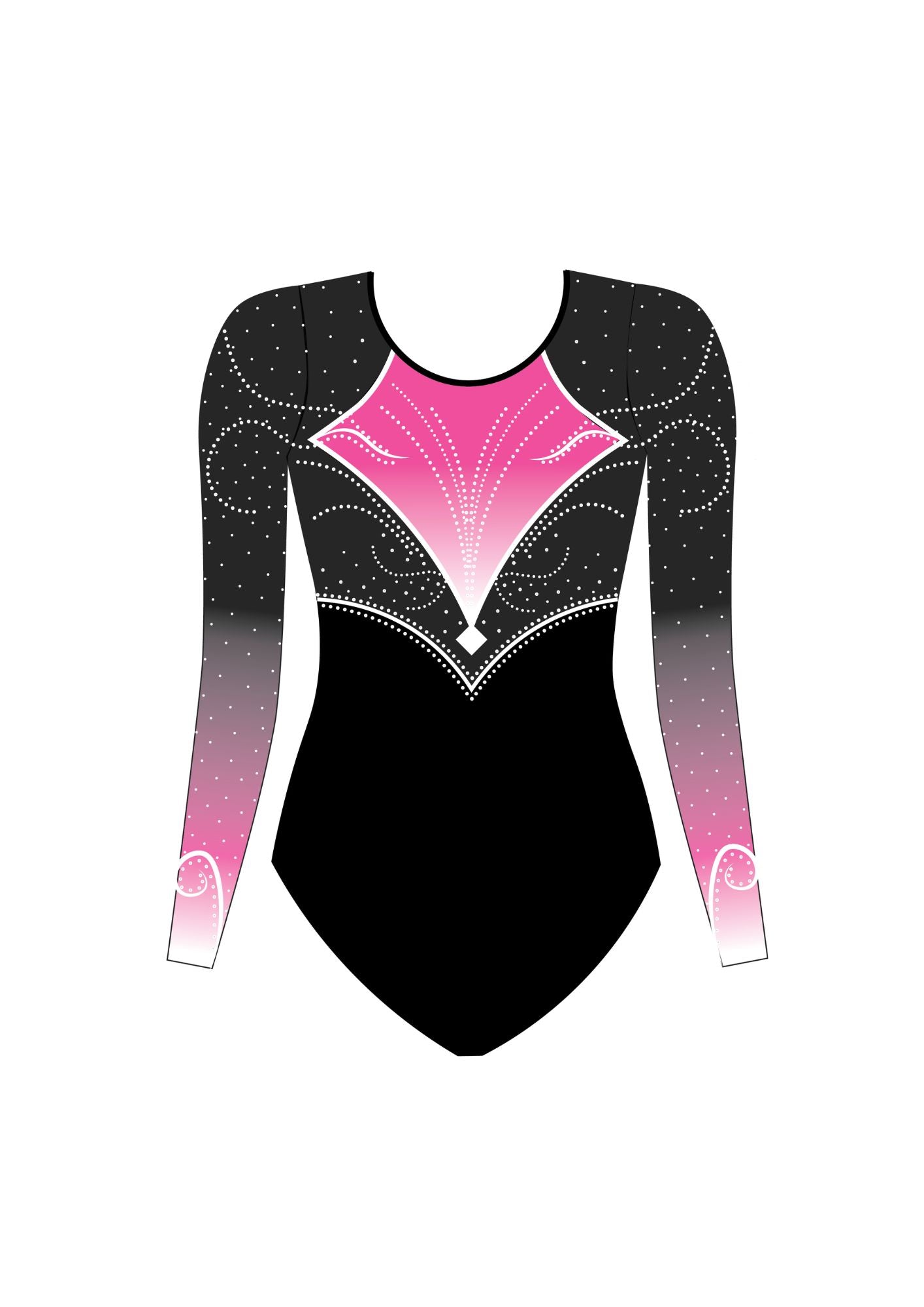 shiny gymnastics leotard for competition, black and pink leotard, girl, comfortable, cheap