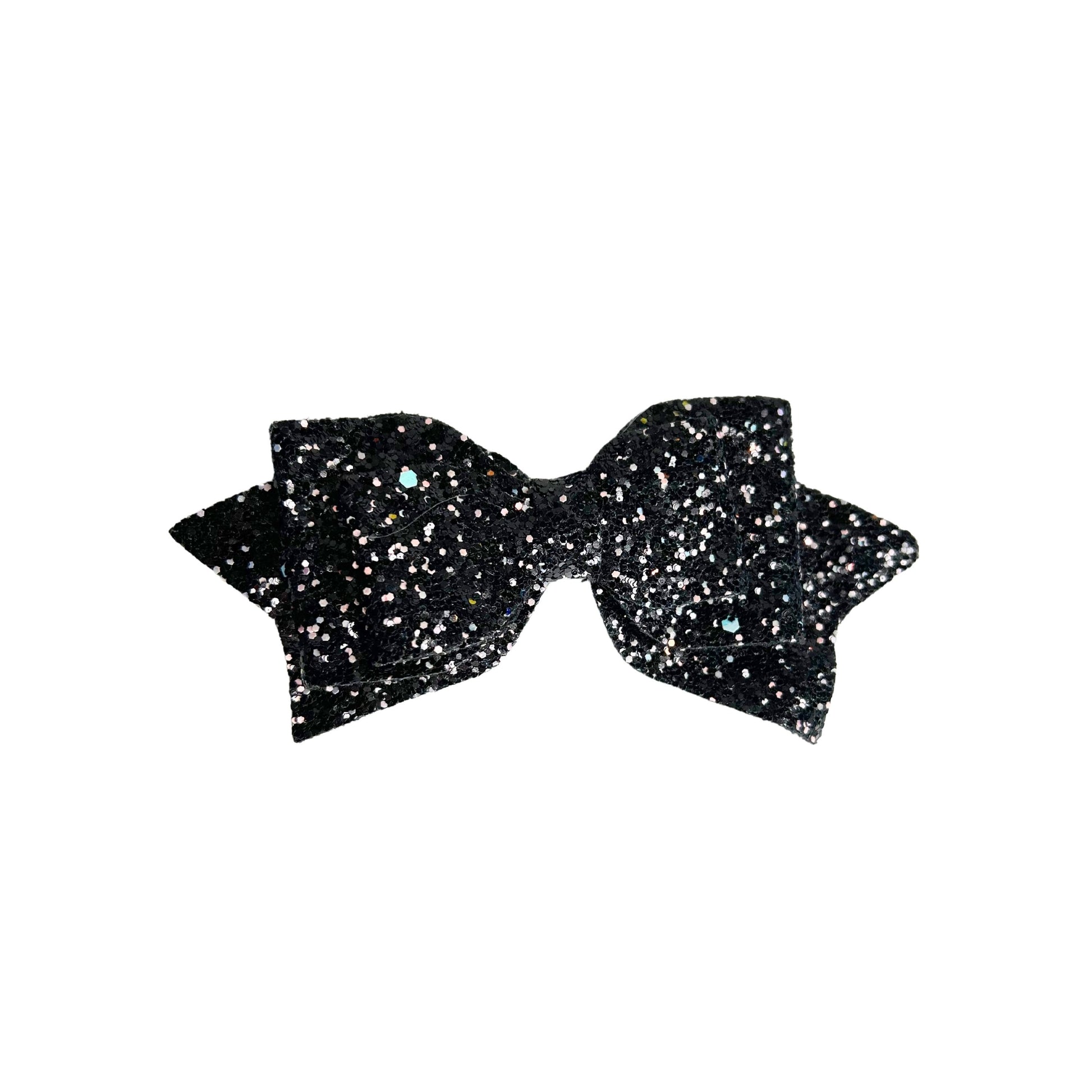 gymnastics bows, black bows, shiny bows