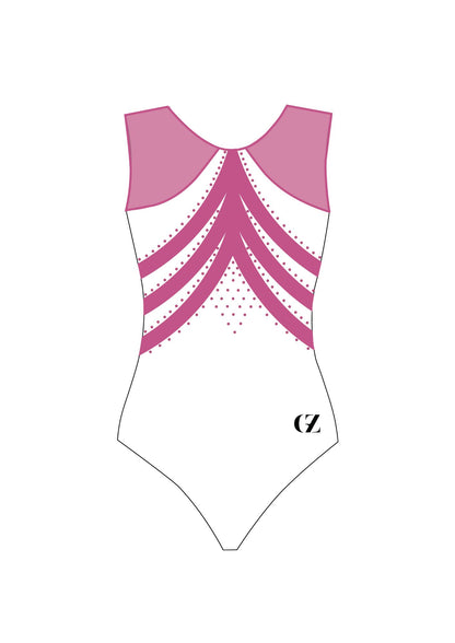 custom leotard, pink leotard, hermione, rhinestones, shiny leotard, sleeveless leotard