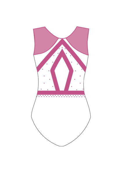 custom leotard, pink leotard, hermione, rhinestones, shiny leotard, sleeveless leotard