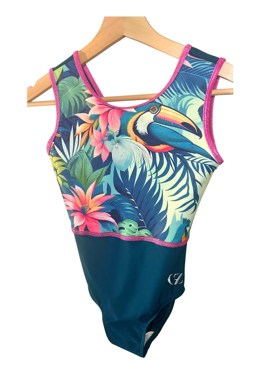 training leotard, cute design, blue leotard, lycra leotard
