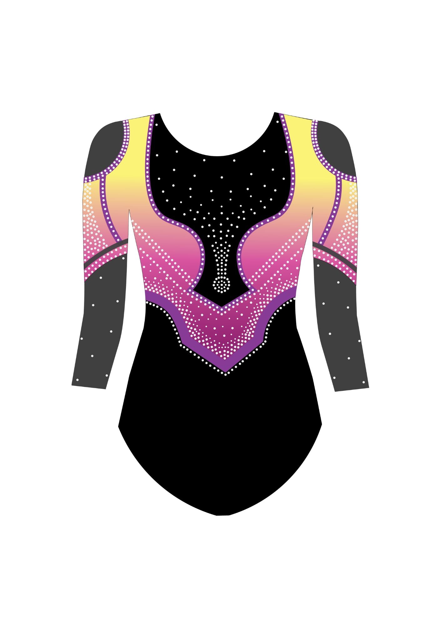 gymnastics attire, custom leotard, purple leotard, long sleeve leotard