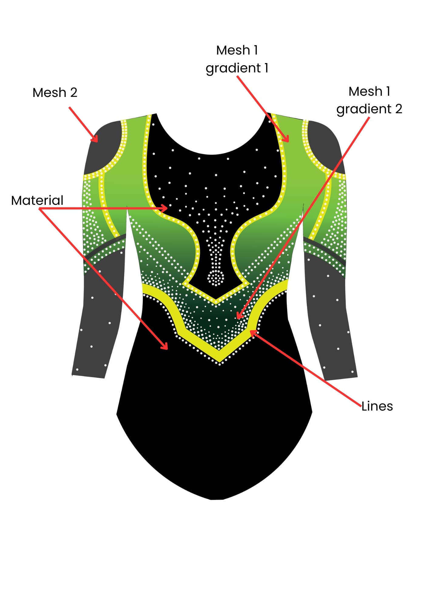 competition leotard, long sleeve leotard, custom leotard, green leotard