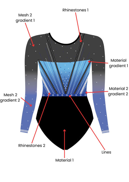 custom leotard, blue leotard, tumbling, long sleeve leotard, rhinestones, shiny leotard