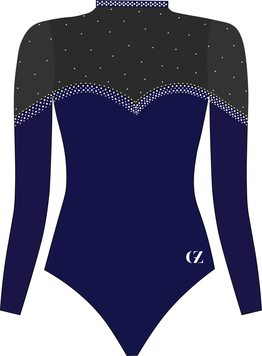long sleeves leotard for gymnastics competitions