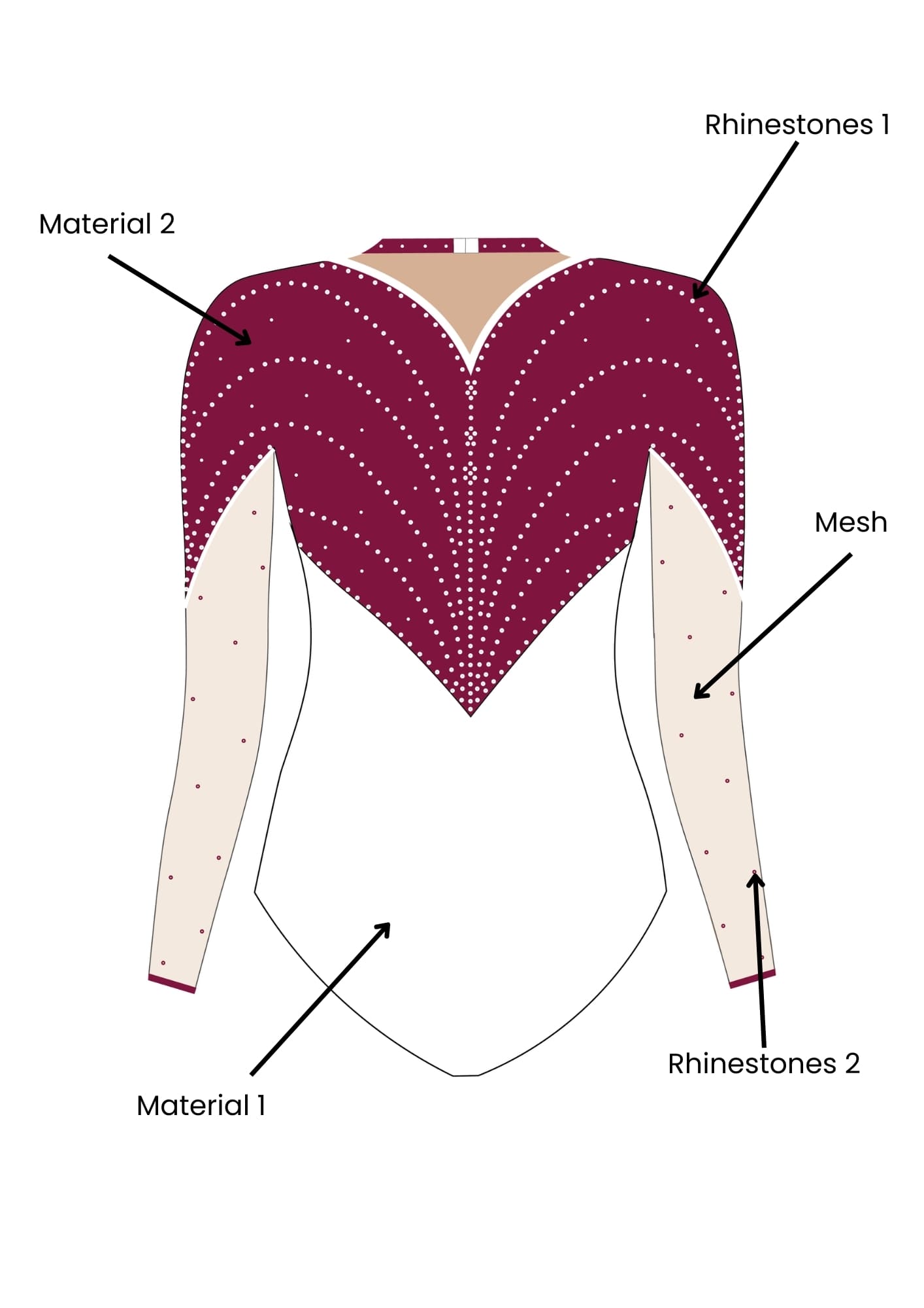 custom leotard, red leotard, white leotard, long sleeve leotard, rhinestones