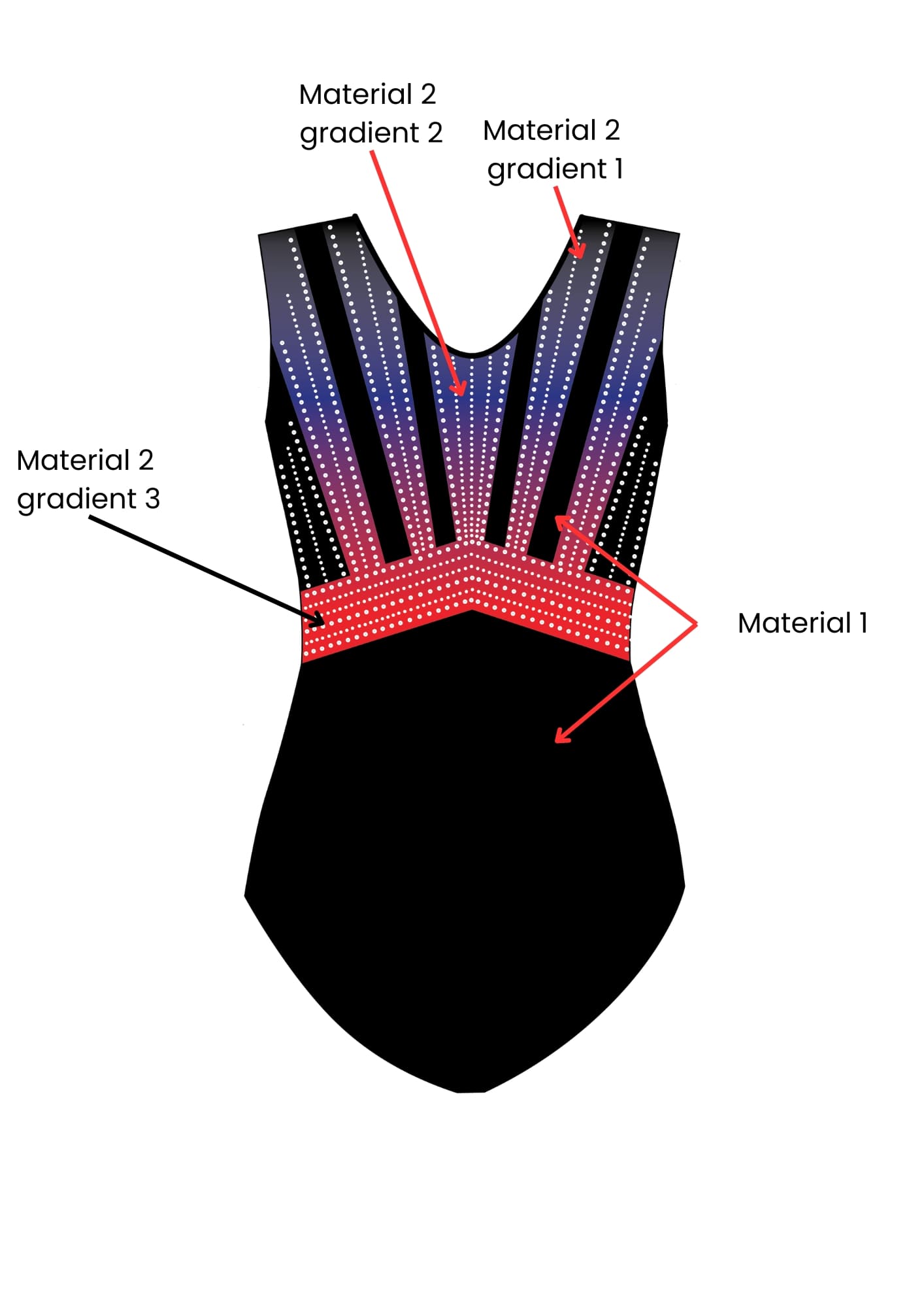 custom leotard, competition leotard, black leotard, red leotard, sleeveless leotard, rhinestones, shiny leotard