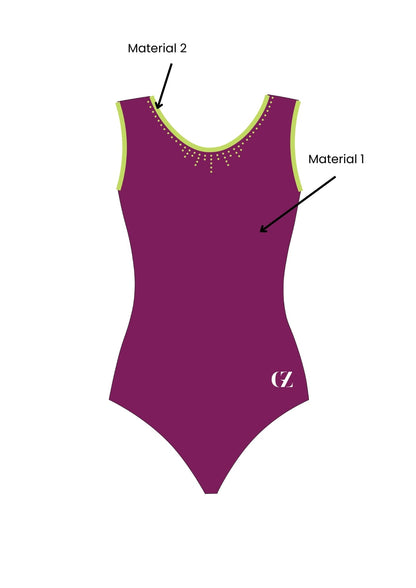 custom leotard, competition leotard, pink leotard, sleeveless leotard