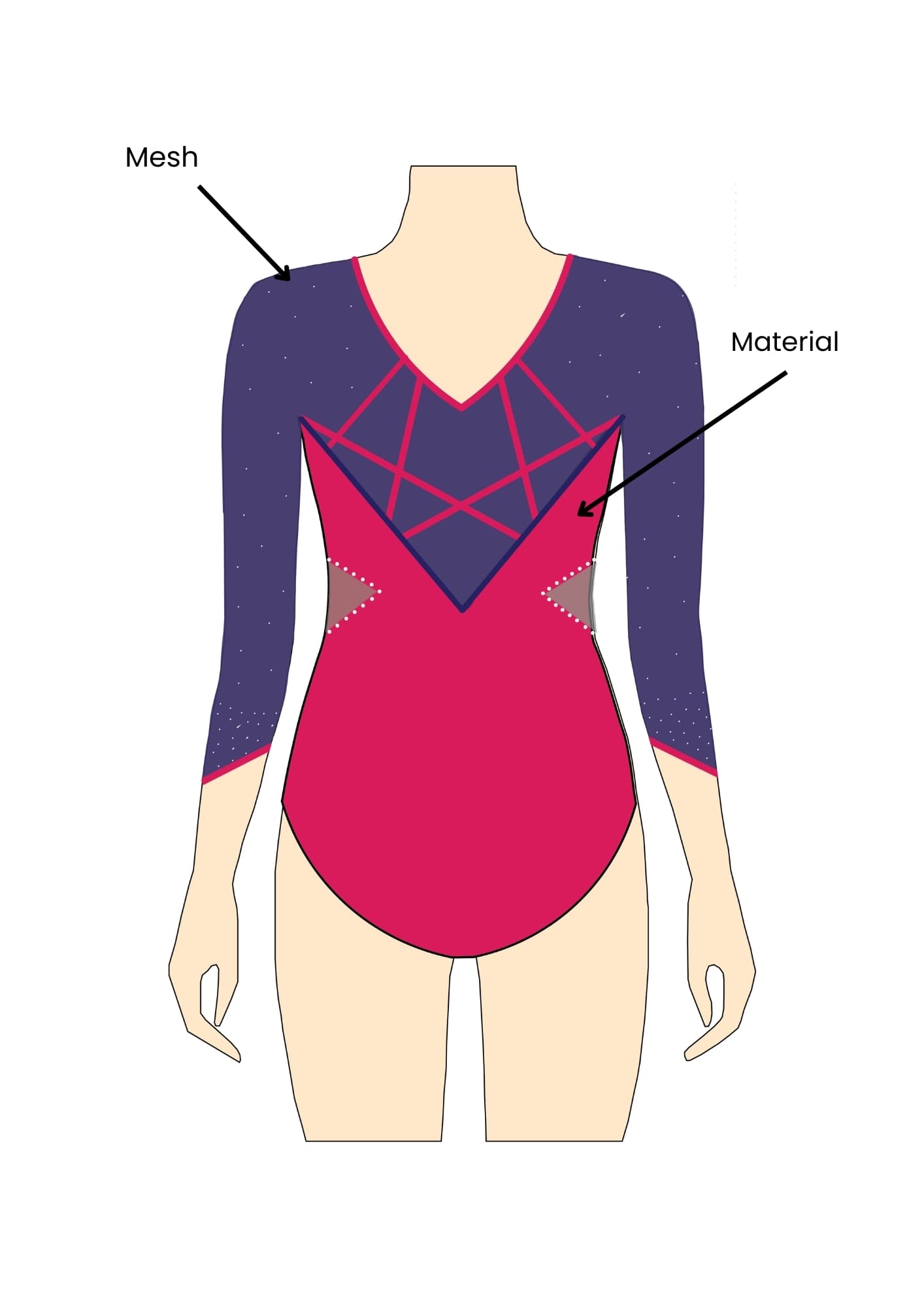 custom leotard, red leotard, purple leotard, competition leotard, long sleeve leotard, shiny leotard, rhinestones