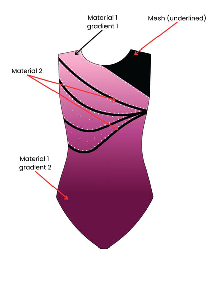 custom leotard, pink leotard, nina, rhinestones, shiny leotard, sleeveless leotard