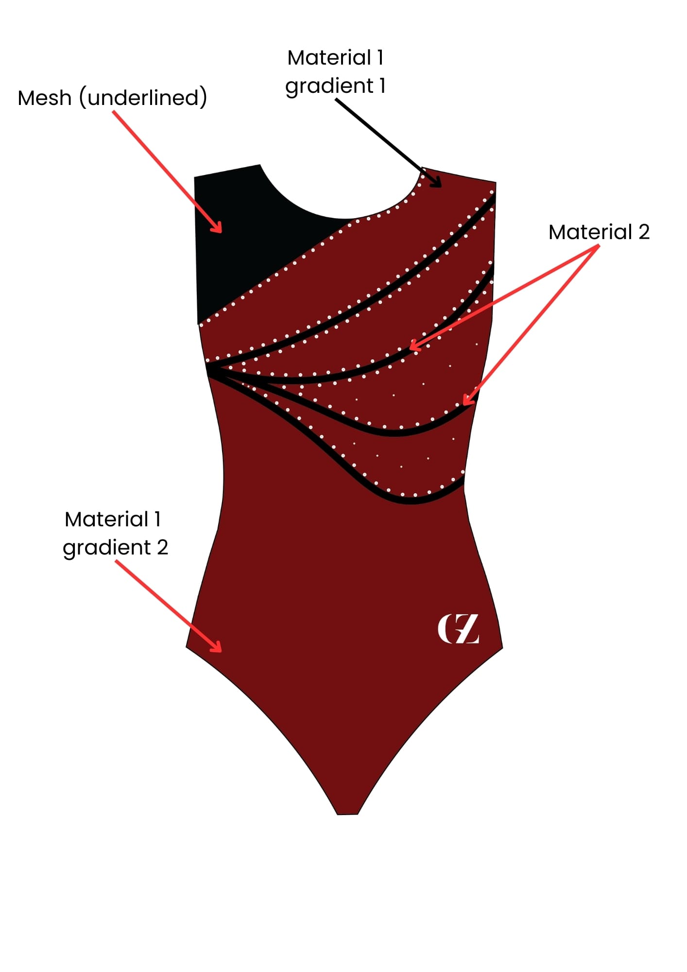 custom leotard, red leotard, nina, rhinestones, shiny leotard, sleeveless leotard