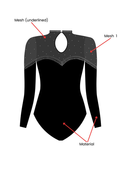 Black gymnastics leotard, black leotard, gymnastic leotard, competition leotard for gymnastics, for girl, cheap, shiny.