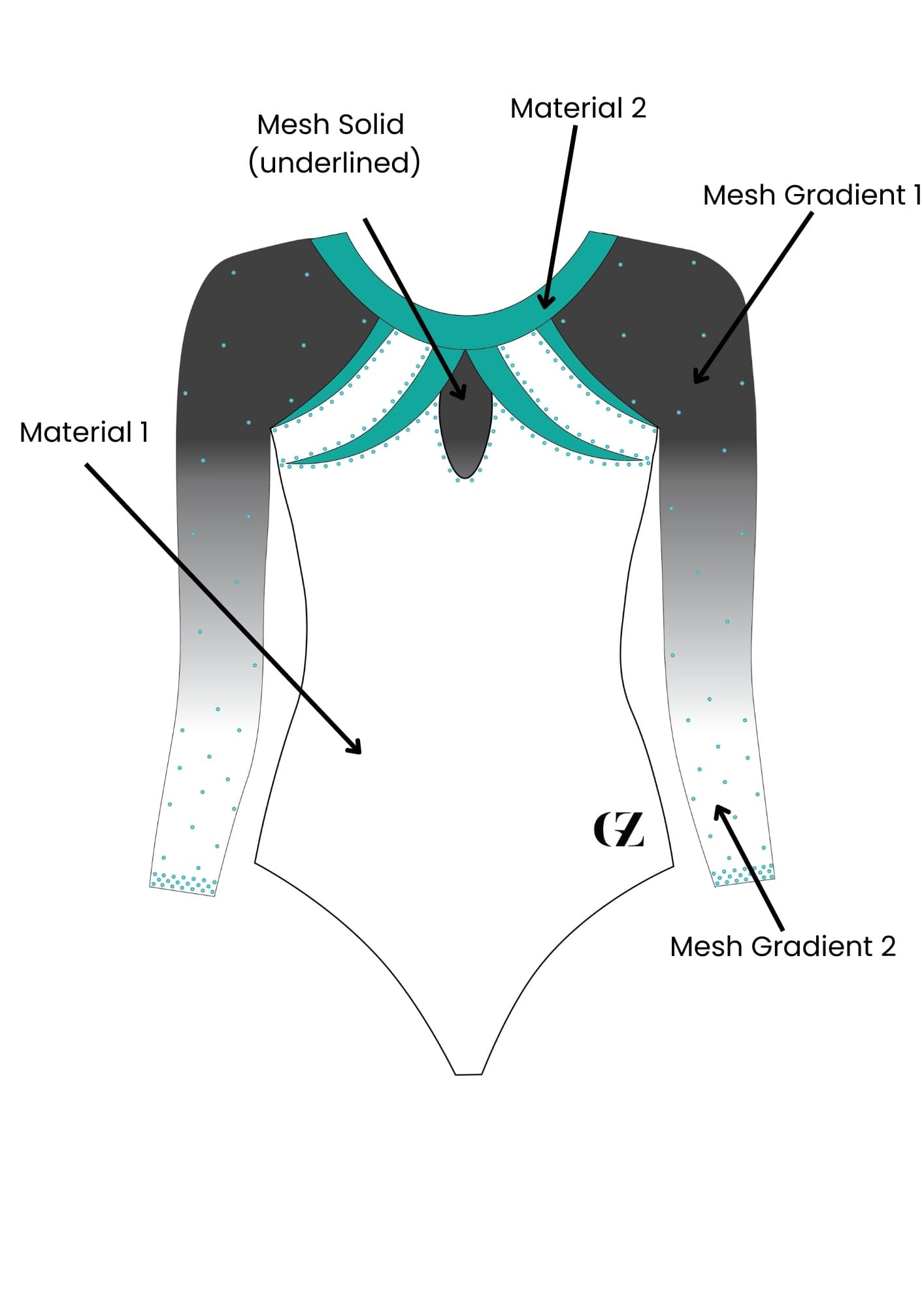 custom leotard, white leotard, blue leotard, speranza, rhinestones, shiny leotard, long sleeve leotard