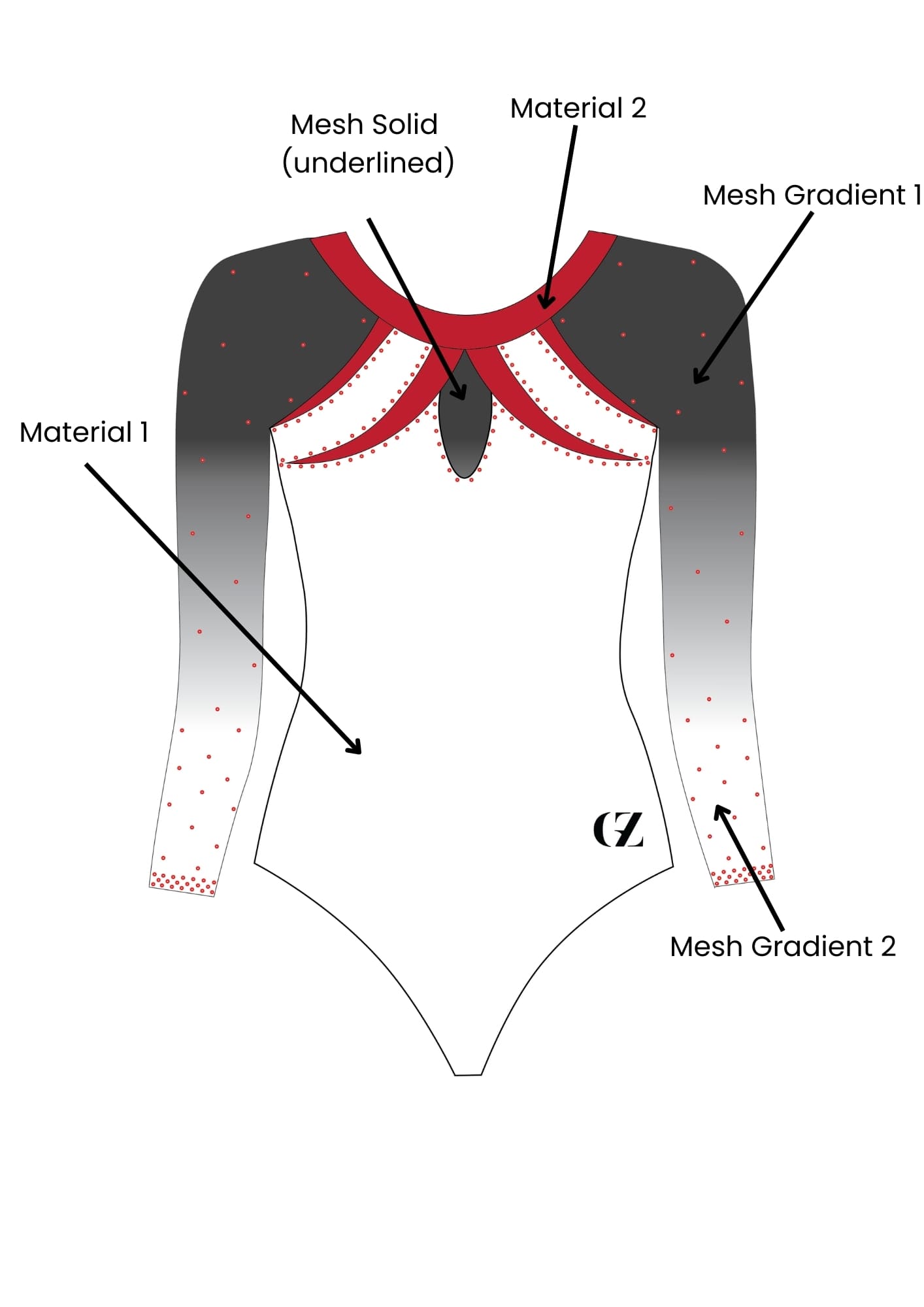 custom leotard, white leotard, red leotard, speranza, rhinestones, shiny leotard, long sleeve leotard