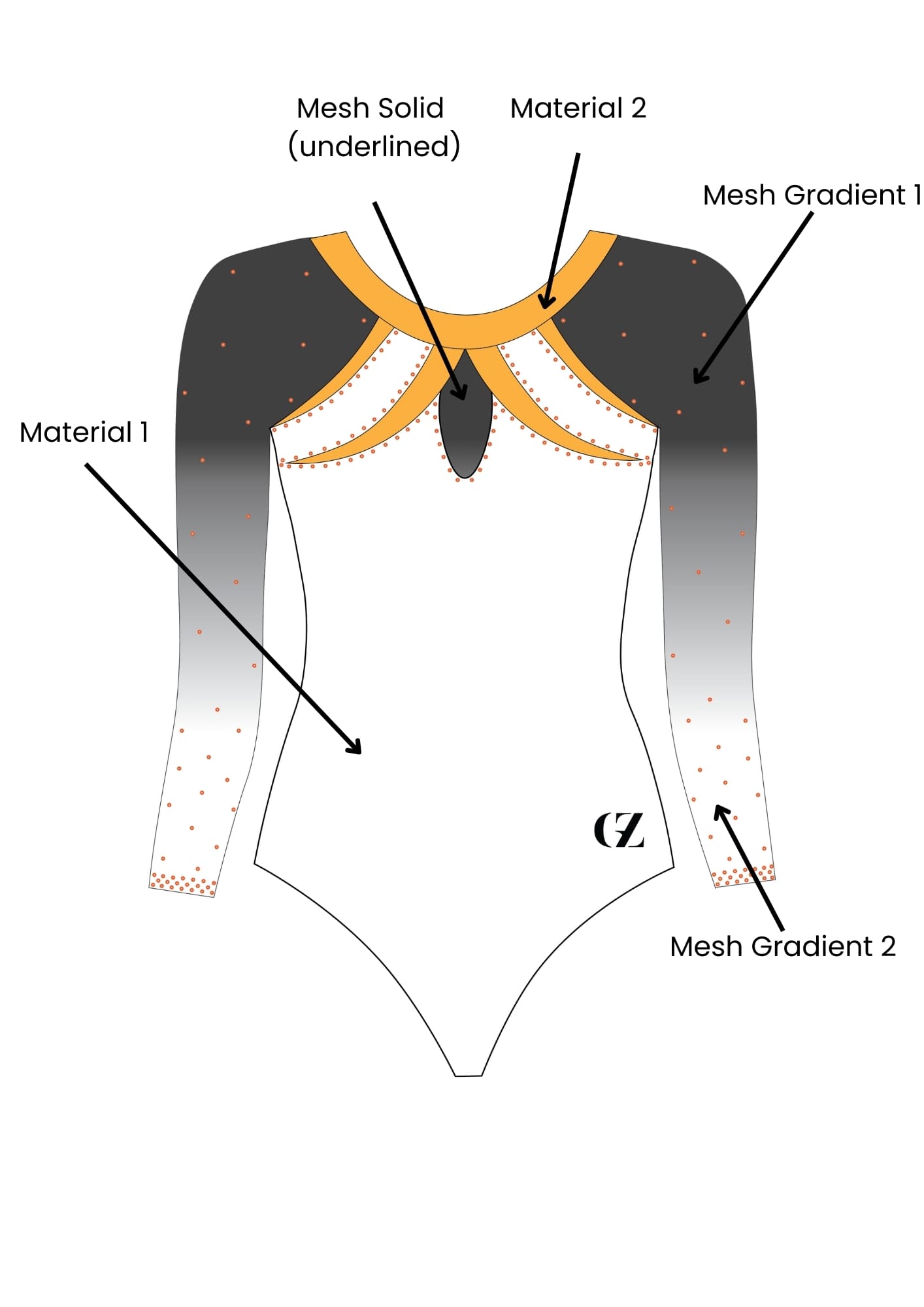 custom leotard, white leotard, yellow leotard, speranza, rhinestones, shiny leotard, long sleeve leotard