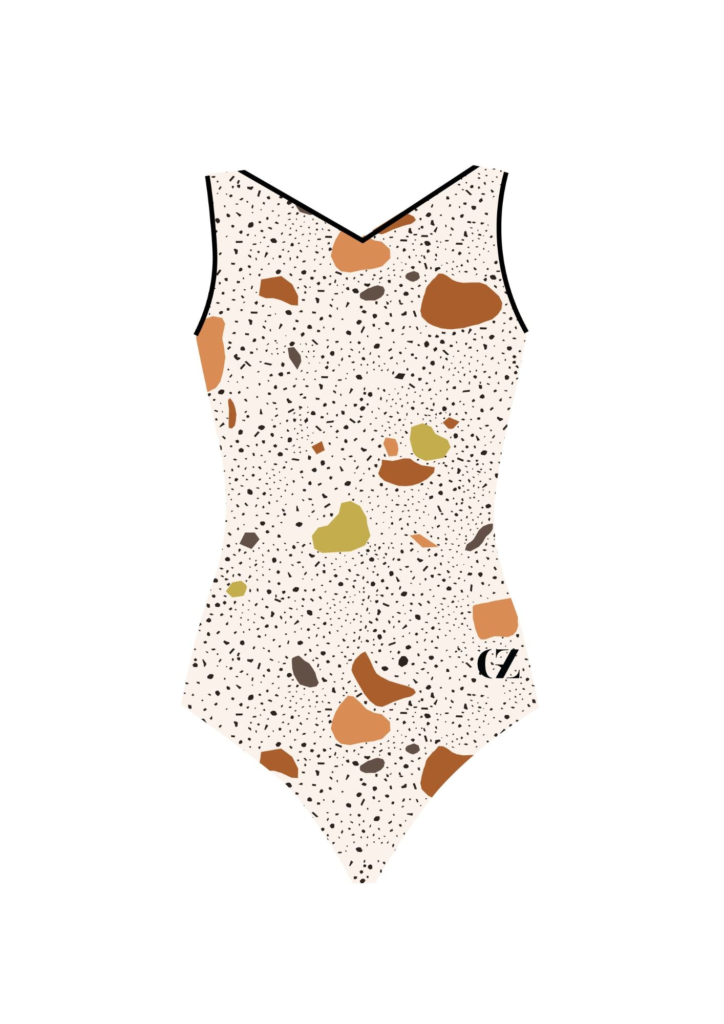 toscana printed training leotard for gymnastics trainings, worn by a gymnast girl